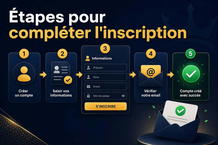 Étapes pour compléter l'inscription (sign up)